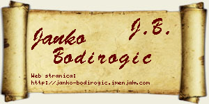 Janko Bodirogić vizit kartica